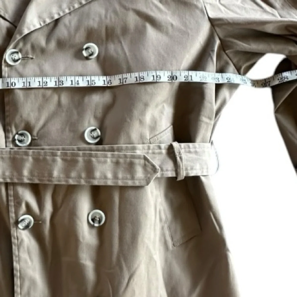 Clipper Mist Vintage Trench Coat • Khaki • Removable Fur Interior • Size 46 Reg. - Picture 7 of 8
